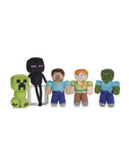 Minecraft Character Plush Collection – Steve, Alex, Creeper, Zombie & Enderman