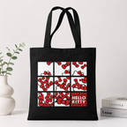 Hello Kitty Bow Grid Black Tote Bag – Everyday Style Edition