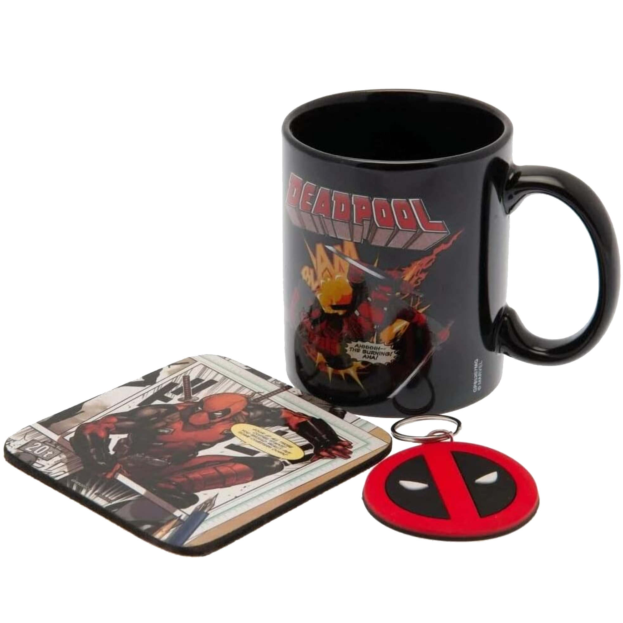 Deadpool - Coffee Mug Coaster and Keychain Gift Set