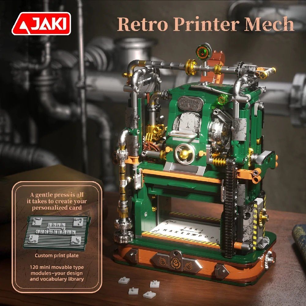 JAKI Maker POP – Retro Printer Mech Building Block Set