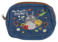 My Neighbor Totoro Denim Pouch Totoro & flower wreath