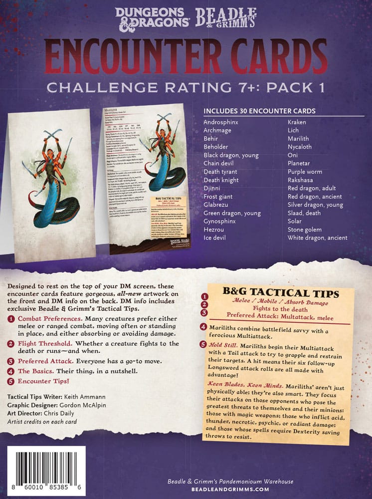 Dungeons & Dragons RPG Encounter Cards Challenge Rating 7+: Pack 1 *english*