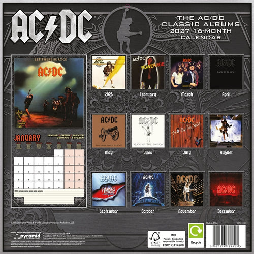 AC/DC Calendar Albums 2027 30 x 30 cm