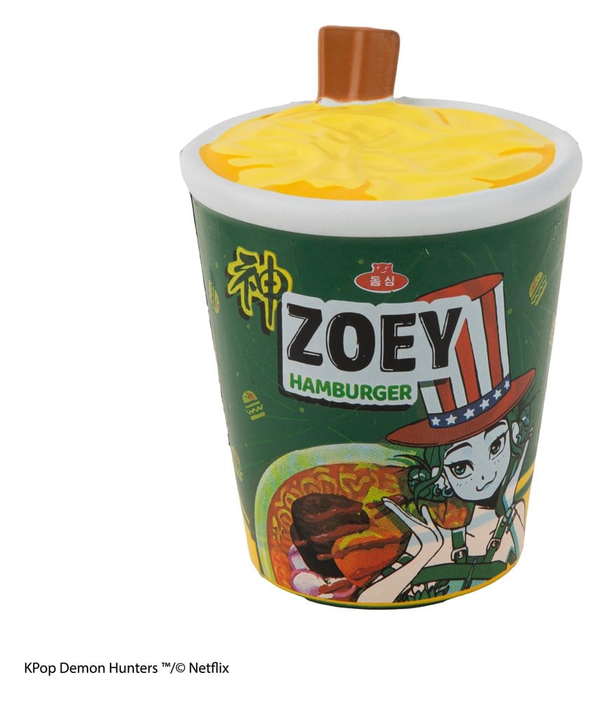 KPop Demon Hunters Squishy Anti Stress Figure Zoey Hamburger Noodles