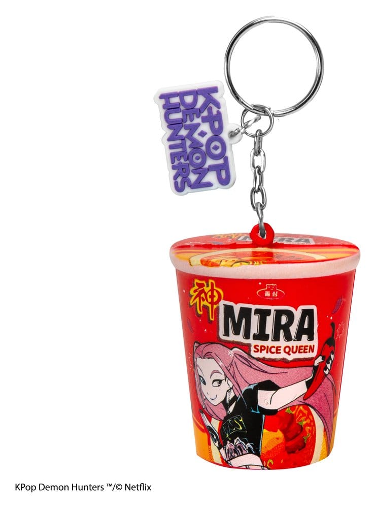 KPop Demon Hunters Squishy Keychain Mira Spice Queen Noodles