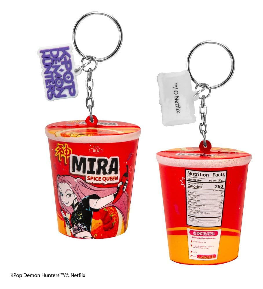 KPop Demon Hunters Squishy Keychain Mira Spice Queen Noodles