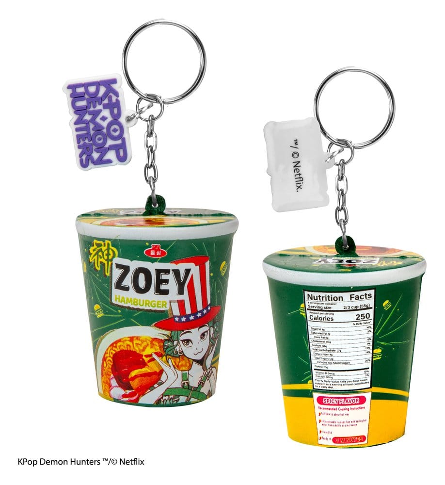 KPop Demon Hunters Squishy Keychain Zoey Hamburger Noodles
