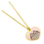 Pusheen Pendant & Necklace Pink and Gold Heart