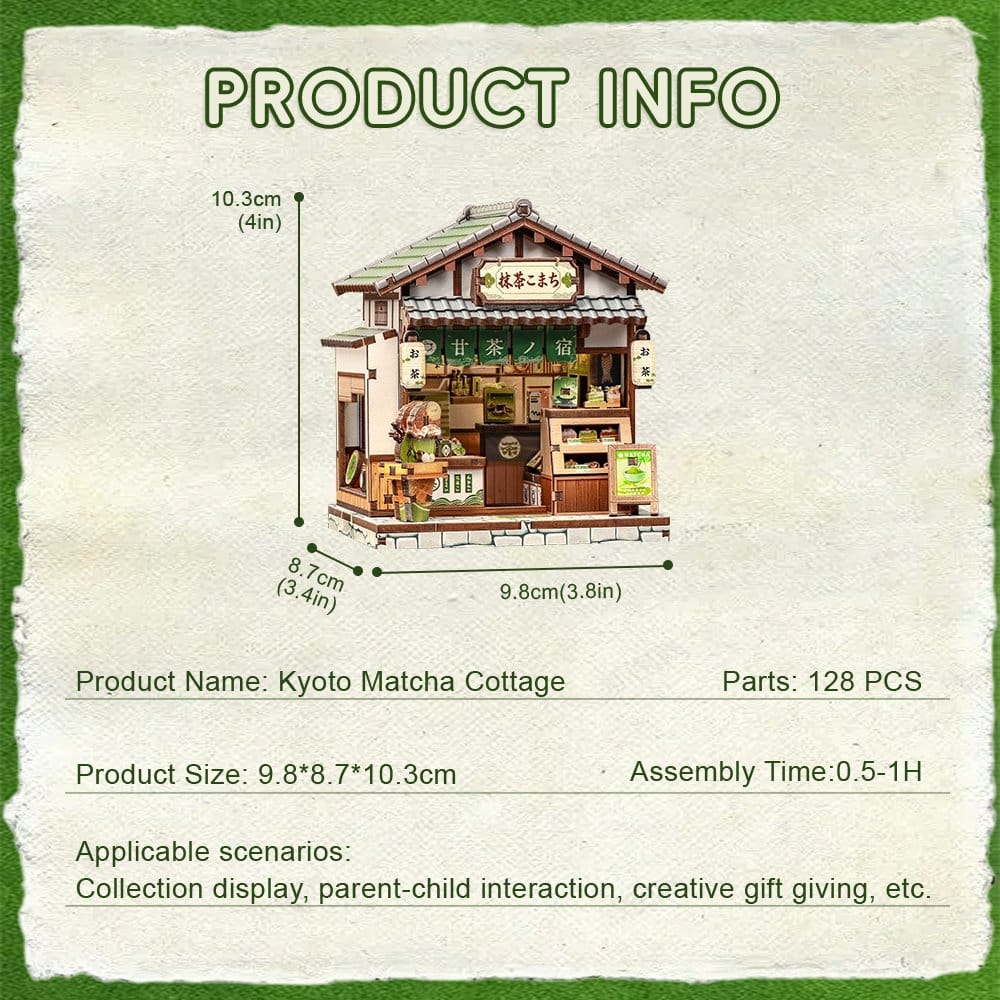 Miniature House Model Kit Kyoto Matcha Cottage 11 x 9 cm
