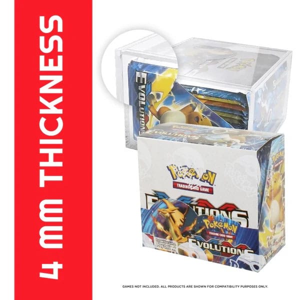 Evoretro Acrylic Display Case for Booster Boxes / Elite Trainer Boxes Ver. 1 with Sliding Lid