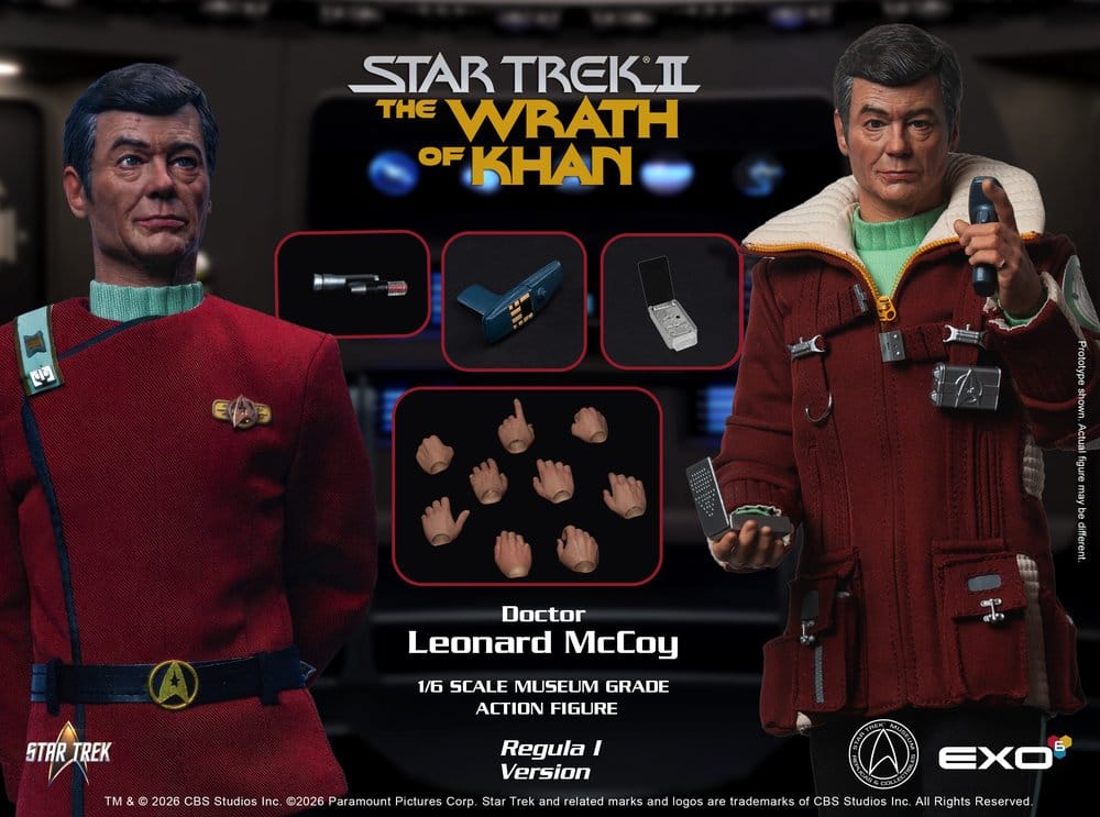 Star Trek II: The Wrath of Khan Action Figure 1/6 Dr. Leonard McCoy Regula I Version 30 cm