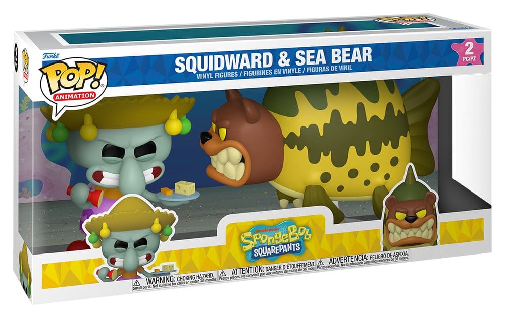 SpongeBob SquarePants POP! Animation Vinyl Figure 2-Pack Squidward & Sea Bear 9 cm