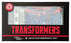 Transformers Replica The Movie 40th Anniversary Movie Ticket Limited Edition 9 x 16 cm