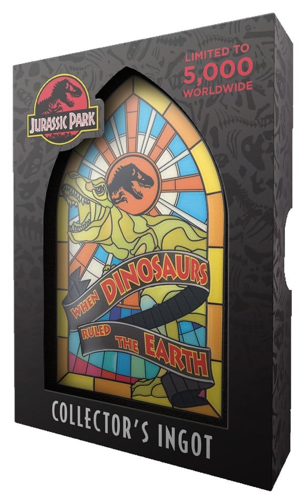 Jurassic Park Ingot Stained Glass Style Metal 11 cm