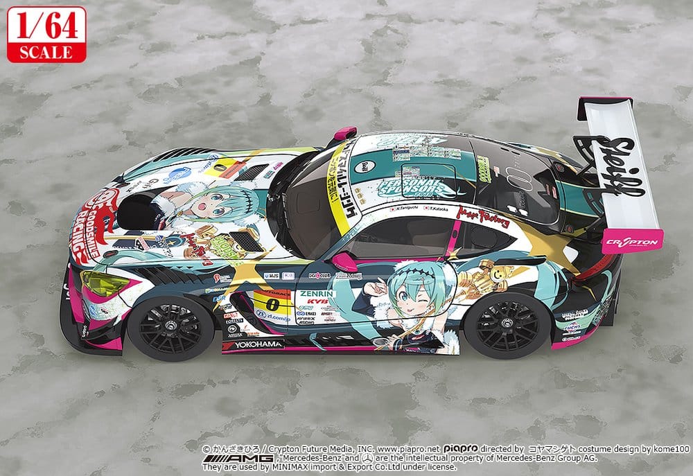Hatsune Miku GT Project Vehicle 1/64 Good Smile Hatsune Miku AMG 2018 SUPER GT Ver. 7 cm