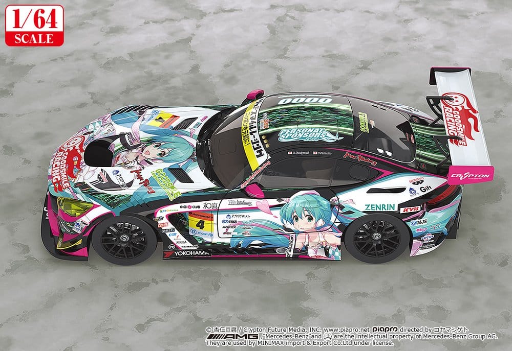 Hatsune Miku GT Project Vehicle 1/64 Good Smile Hatsune Miku AMG 2019 SUPER GT Ver. 7 cm