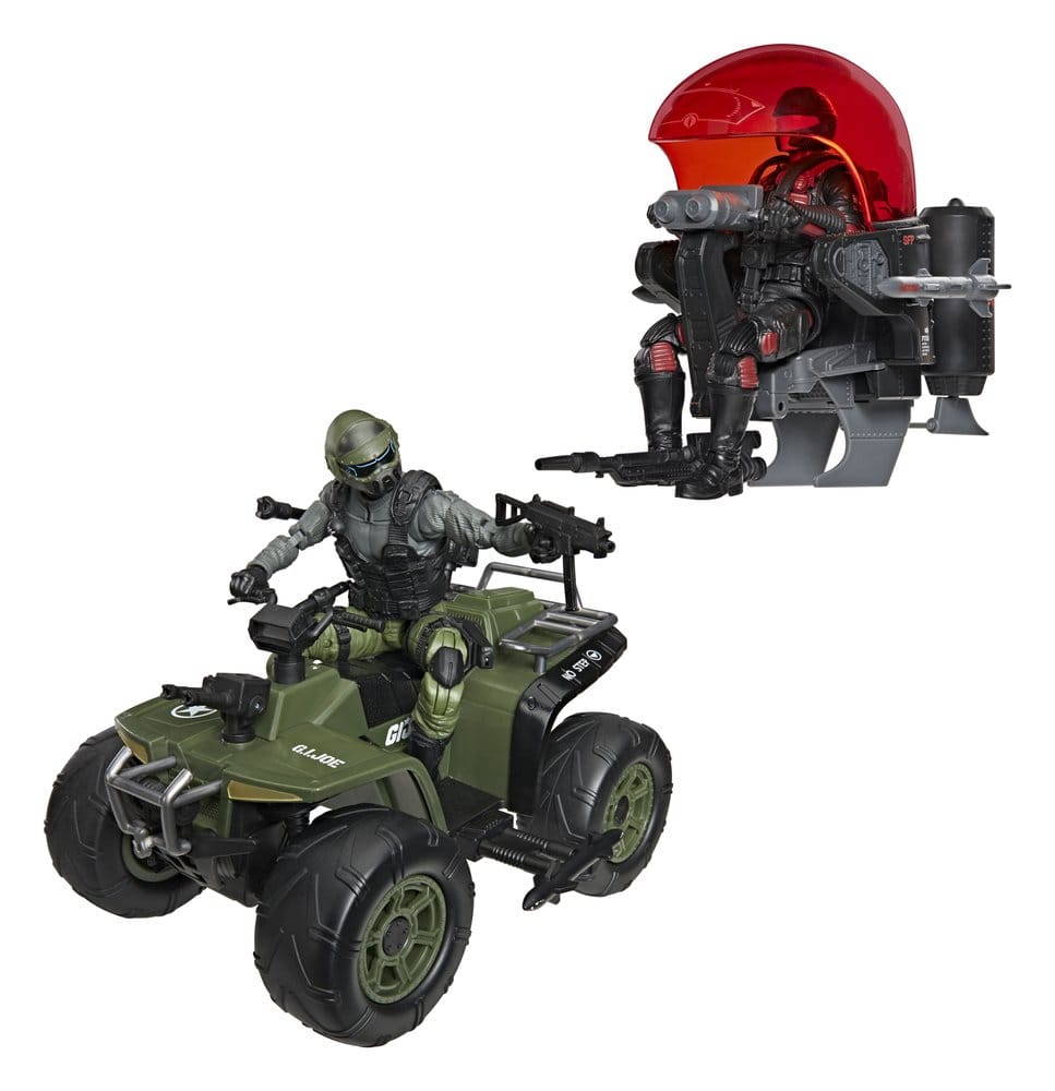G.I. Joe Classified Series Action Figure & Vehicle Set Snake Eyes & Varmint ATV vs. Stealth Viper & Cobra Stealth Flight Pod (Trubble Bubble) 15 cm