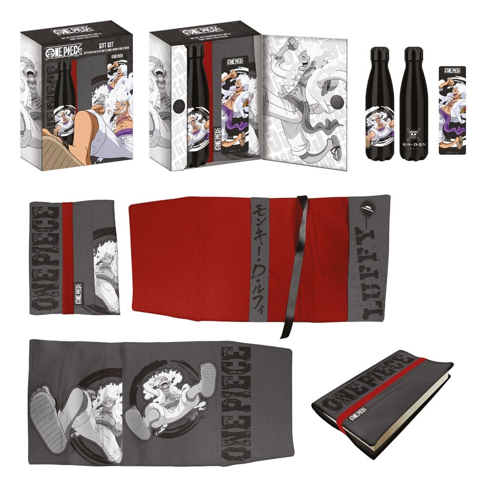 One Piece Steel Bottle, Sticker, Book Cover Gift Set Luffy