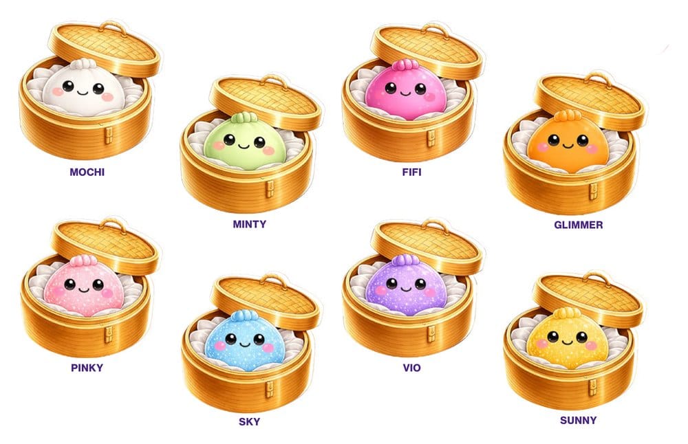 Squeez'a Dumpling Squishy Blind Box Display (8)