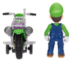 The Super Mario Galaxy Movie Action Figure with Pull Back Motorcycle Luigi 6 cm