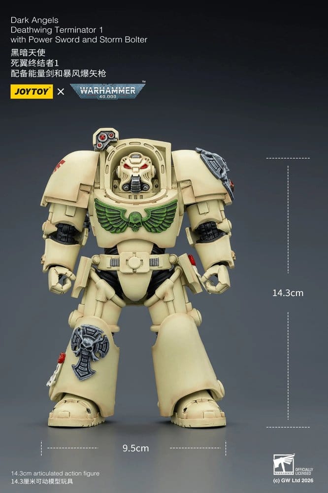 Warhammer 40,000 Action Figure Dark Angels Deathwing Terminator 1 with Power Sword and Storm Bolter 14 cm
