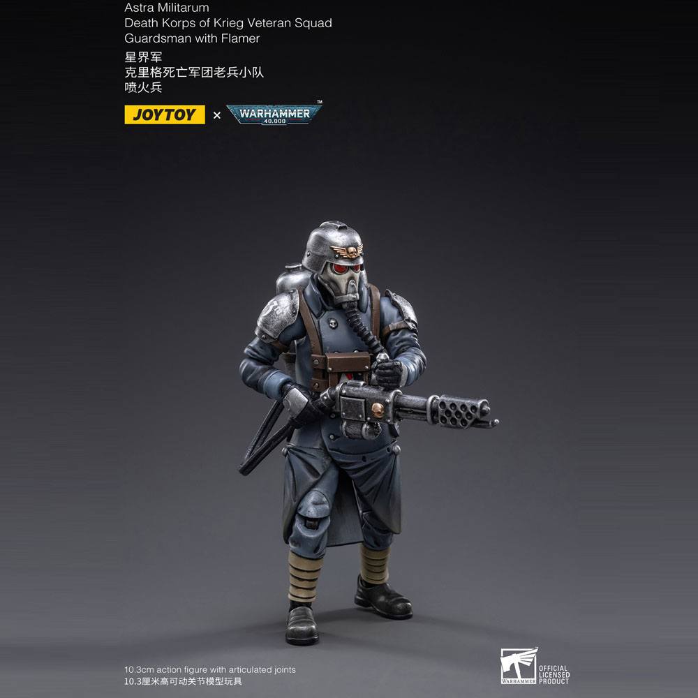 Warhammer 40k Action Figure 1/18 Death Korps of Krieg Veteran Squad Guardsman with Flamer 10 cm