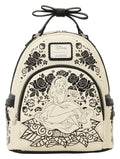 Alice in Wonderland Embroidered Floral Mini Backpack