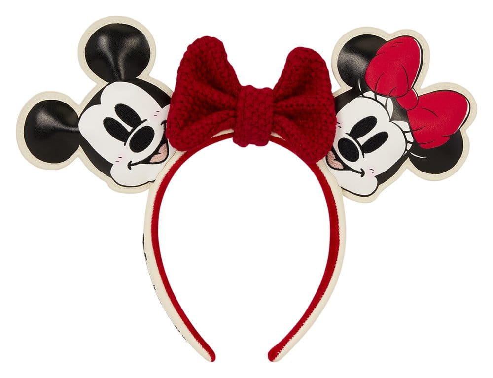 Mickey & Minnie by Loungefly Ears Headband Knit Bow