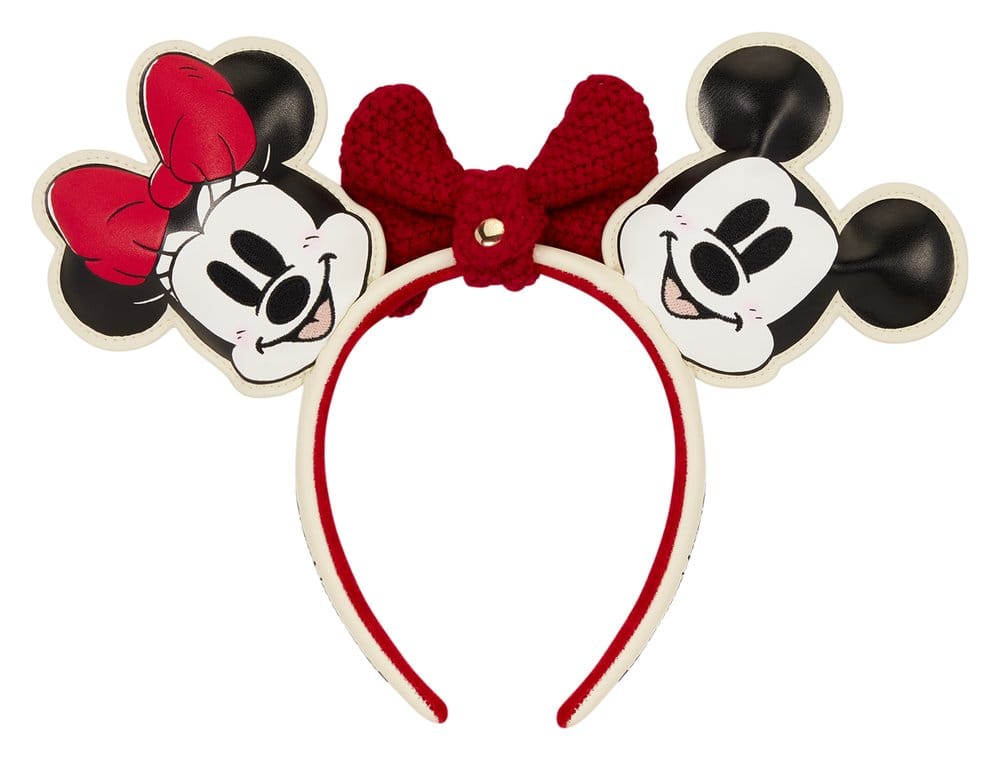 Mickey & Minnie by Loungefly Ears Headband Knit Bow