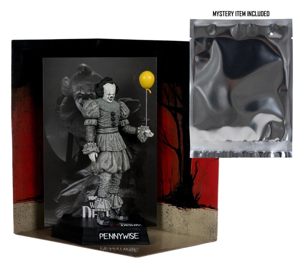 It Welcome to Derry Movie Maniacs Figure Pennywise (Black &amp; White) 16 cm