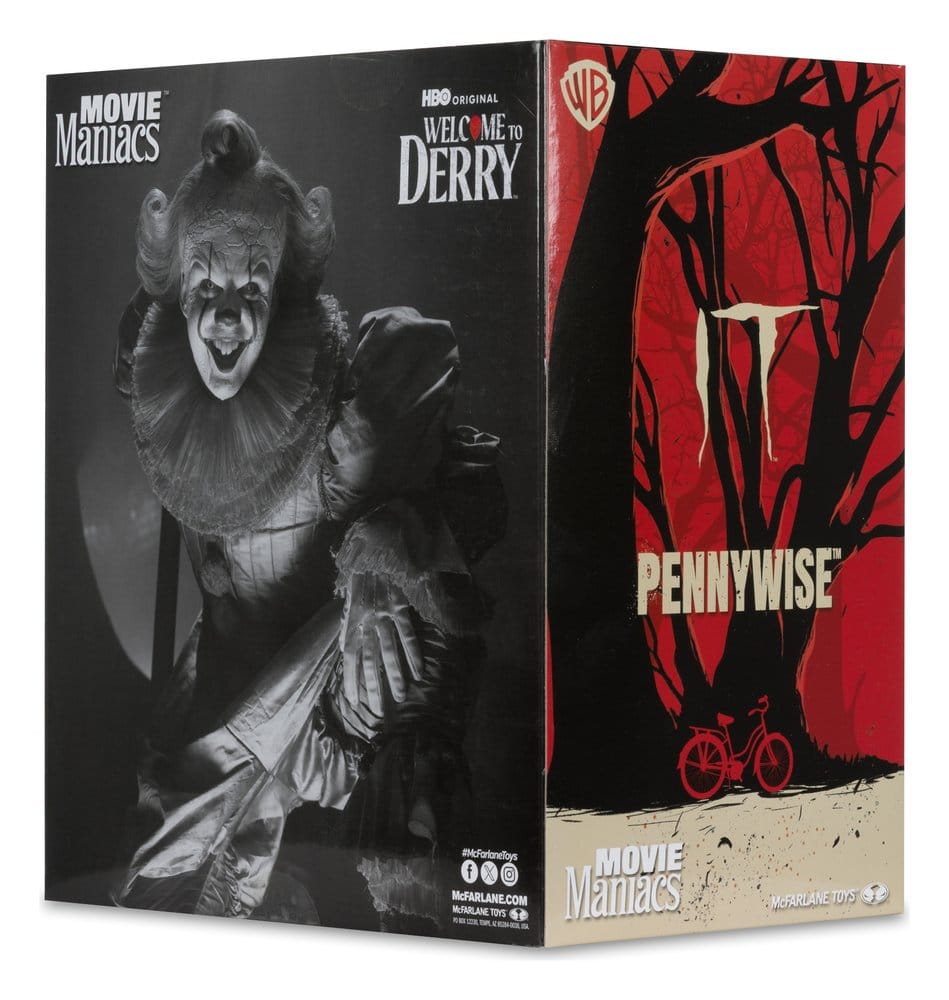 It Welcome to Derry Movie Maniacs Figure Pennywise (Black &amp; White) 16 cm