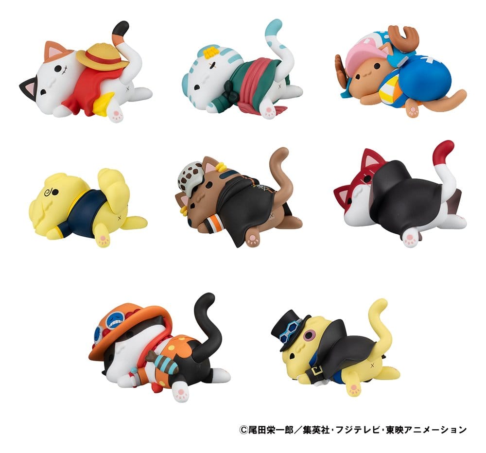 One Piece Mega Cat Project Trading Figure Egghead NyanPieceNyan! Stickie! 3 cm Assortment (8)