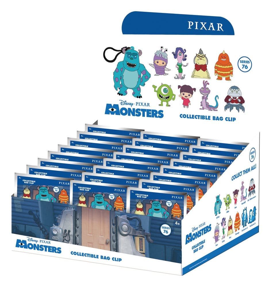 Monsters, Inc. 15th Anniversary 3D PVC Bag Clips Series 76 Display (24)