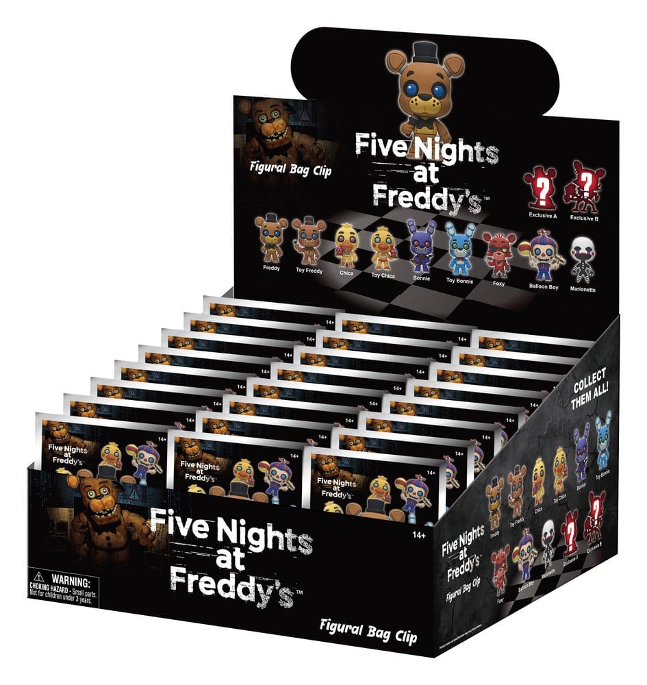 Five Nights at Freddy's 3D PVC Bag Clips Series 1 Display (24)