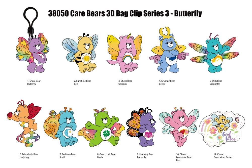 Care Bears 3D PVC Bag Clips Series 3 Blind Bag Display (24)