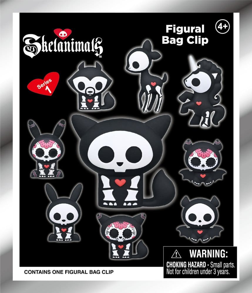 Skelanimals 3D PVC Bag Clips Series 1 Blind Bag Display (24)