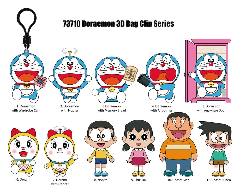 Doraemon 3D Foam Bag Clips Serie 1 Display (24)