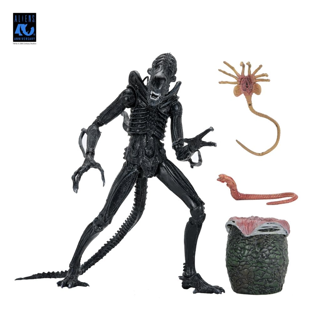 Aliens Ultimate Action Figure Warrior (1986) Xenomorph Black (40th Anniversary) 23 cm