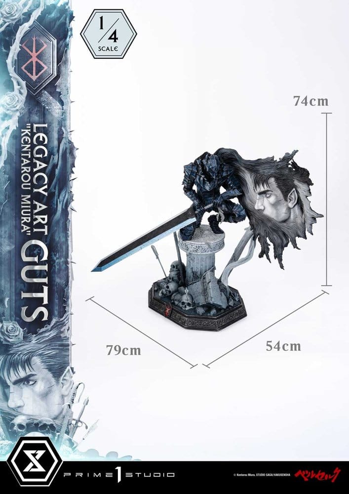Berserk Legacy Art "Kentarou Miura" Statue 1/4 Guts 74 cm