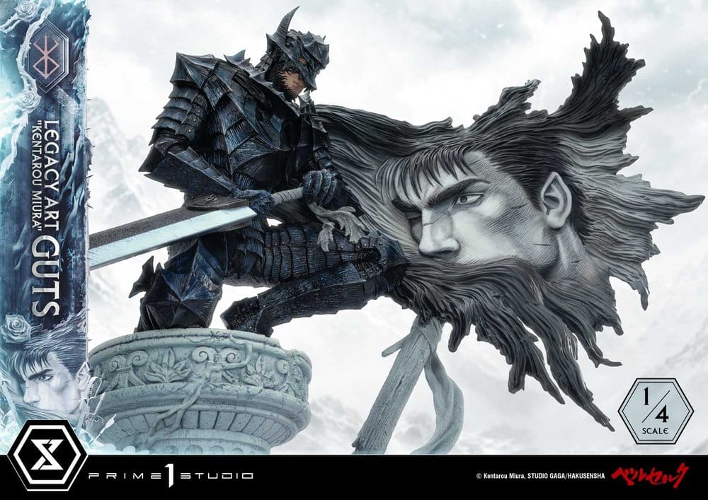 Berserk Legacy Art "Kentarou Miura" Statue 1/4 Guts Bonus Version 74 cm