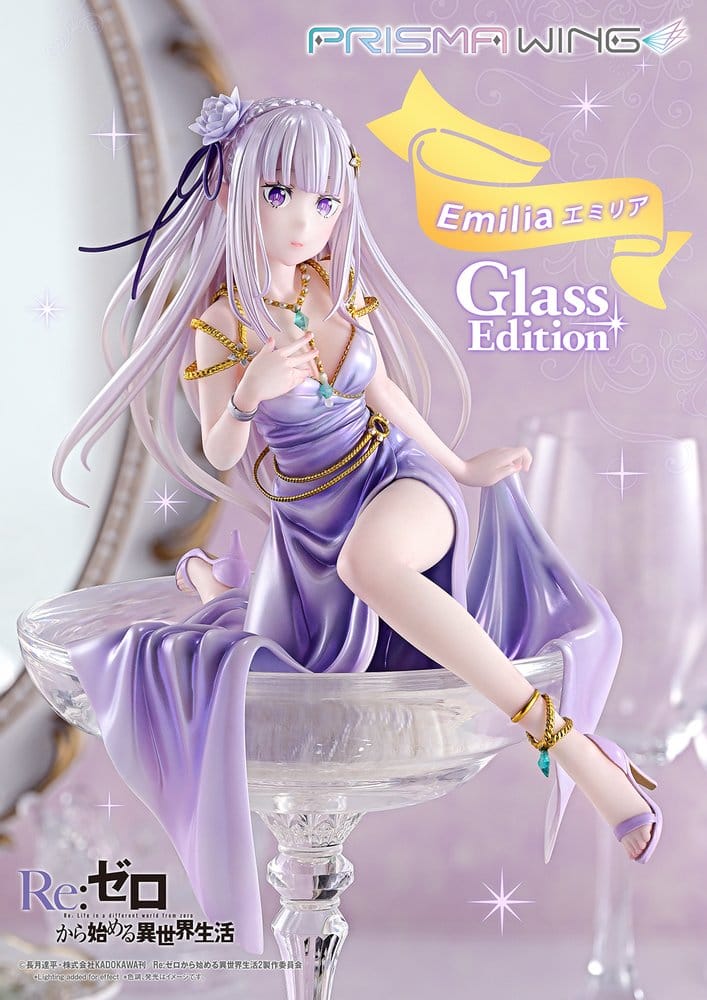Re:Zero Prisma Wing Statue 1/7 Emilia Glass Edition Bonus Version 29 cm