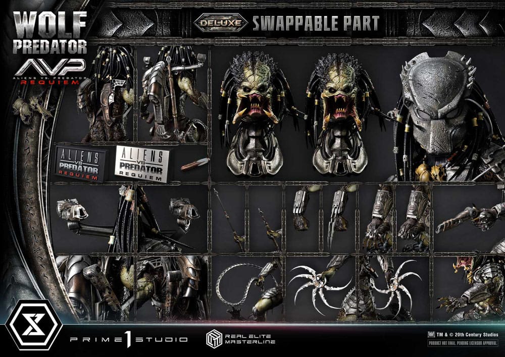 Alien vs. Predator Real Elite Masterline Series Statue 1/3 Requiem Wolf Predator Deluxe Bonus Ver. 95 cm