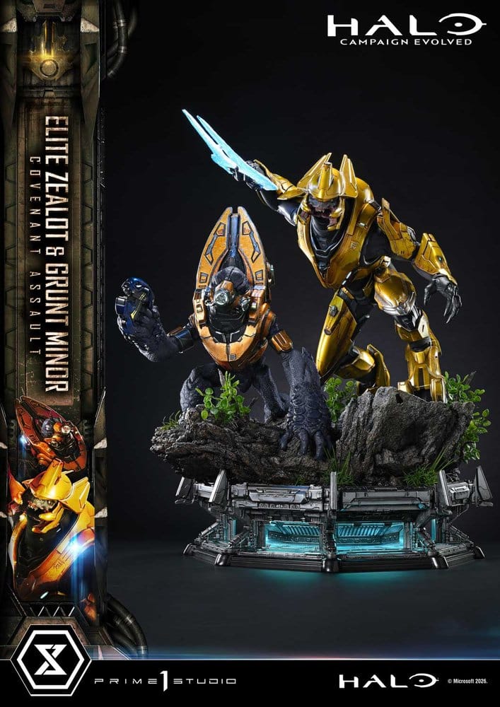 Halo: Campaign Evolved Ultimate Premium Masterline Series Statue 1/4 Elite Zealot & Grunt Minor: Covenant Assault Bonus Version 81 cm