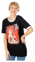 Gotham City Sirens T-Shirt Crossword Black Ringer Size S