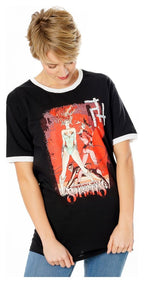 Gotham City Sirens T-Shirt Crossword Black Ringer Size M