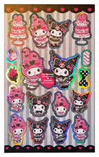 Sanrio Pink Black Party Series Sticker Pack Kuromi & My Melody