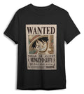 One Piece T-Shirt Monkey D. Luffy Wanted Black Size XL
