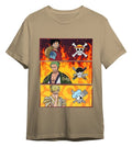 One Piece T-Shirt Monkey D. Luffy & Roronoa Zoro & Sanji Sand Size XL