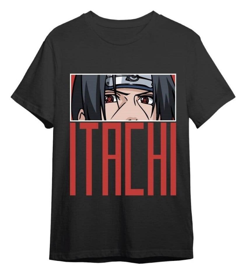 Naruto Shippuden T-Shirt Itachi Eyes Black Size XL