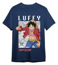 One Piece T-Shirt Monkey D. Luffy Mapa Denim Size XXL